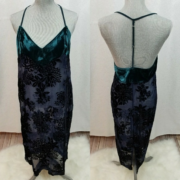 NWT Free People Velvet Floral Slip Dress - Picture 4 of 8